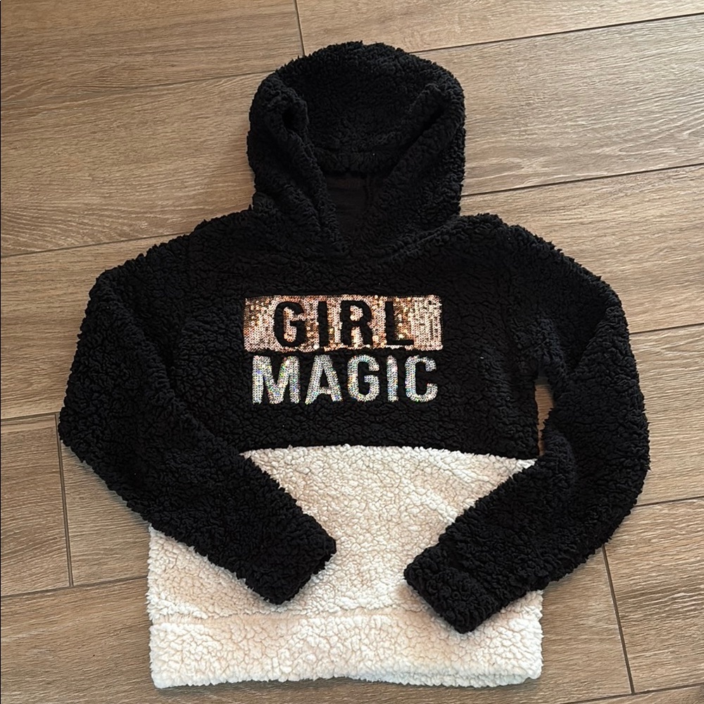 Girl Magic Black and Cream Kids Hoodie
